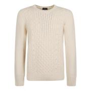 Cable-Knit Rund Hals Genser