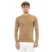 Beige Modal Sweater med Crew Neck