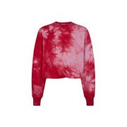 Rød og Rosa Tie-Dye Oversized Sweatshirt