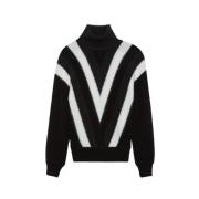 Sort Chevron Ull Turtleneck