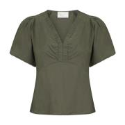 Irina Poplin Bluse Army