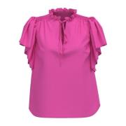 Rysje Topp Bluse i Rosa