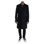 Sort Ull Kasjmir Trench Coat Jakke