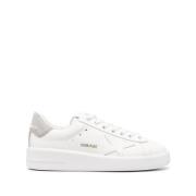 Hvite Skinn Sneakers Stjerne Patch