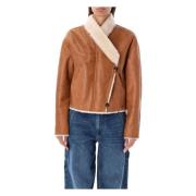 Shearling Cropped Jacket Cinnamon Aw24