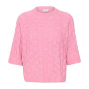 Rosebloom Melange Strikket Genser Pullover