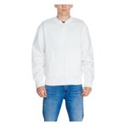 Hvit Zip-Up Sweatshirt Menn Høst/Vinter