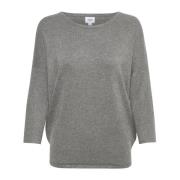 R-Neck Pullover Strik Mist Grey Melange