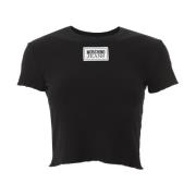 Logo Patch Cropped T-skjorte Svart