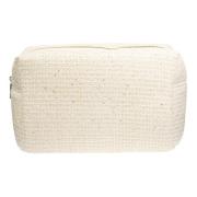 Tweed Make-Up Pouch Stor OFF White W/Gold