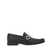 Svart Skinnbånd Loafers