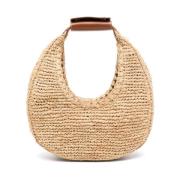 Naturlig Raffia Moon Tote Bag