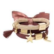 Hair Ties 3 PK Charm Combo Maroons W/Gold