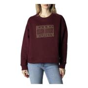 Bordeaux Print Sweatshirt Rund Hals Kvinner