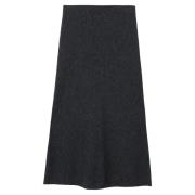 Elegant Graphite Merino Wool Skirt