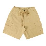 Hvite Cargo Shorts med Elastisk Midje