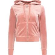 Klassisk Velour Zip Hoodie - Visnet Rose