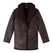 Faux Shearling Coat Knappelukking Sidelommer