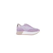 Lilla Sport Sneakers Semsket Mesh