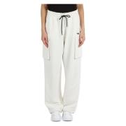 Sporty bomulls sweatpants med sidelommer