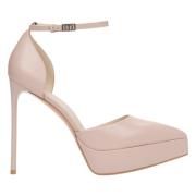 Kvinner Beige Platform Pumps med Ankelstropp Er00115853