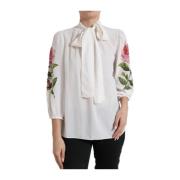 Silkeblomst Krage Topp Bluse