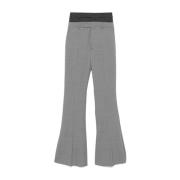 Flared Leg Wool Trousers in Grey