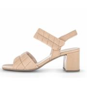 Beige Sandal med Høye Hæler