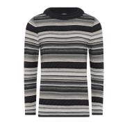 Stripete Jacquard Pullover Bluse Kull