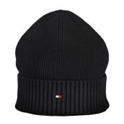 Brodert Logo Bomull Beanie Svart