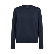 Marine Pullover Genser med Gullknapper