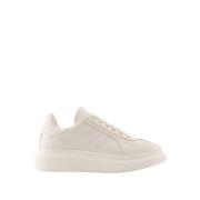 Hvite Skinn Oversized Sneakers