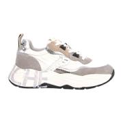 Hvite Skinn/Nylon Sneakers Club105