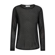 CrystalCC Mesh Bluse Langarmet Topp