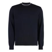 Ribbestrikket Crew-Neck Ullgenser