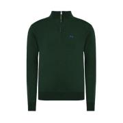 Grønn Akryl Half-Zip Genser med Logo