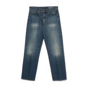 Steinvasket Kort Denim Jeans