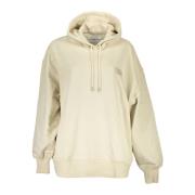 Beige Bomull Dame Hettegenser Sweatshirt