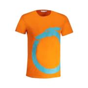 Oransje Print Logo T-skjorte