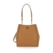 Beige Bucket Bag med Avtagbar Stropp