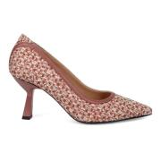 Rosa Vevd Stoff Pumps