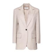 Beige Ull Blazer Italia Håndverk