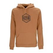 Khaki Logo Hoodie med Kengurulomme