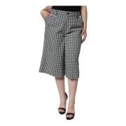 Houndstooth Wide Leg Bukser Glidelås Lukking