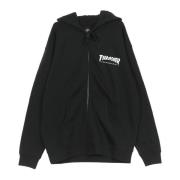 Logo Zip Hoodie Sweatshirt Svart/Hvit