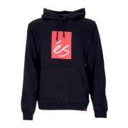 Svart Fleece Hoodie med Kengurulomme