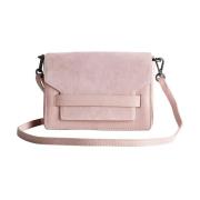 Dusty Rose Crossbody Veske Semsket skinn