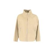 Beige Oversize Lam Skinnvest