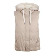 Beige Polstret Vest Frakk