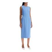 Ull Crepe Sheath Midi Kjole